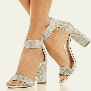 Kentucky Derby Gold Silver Sparkling Crystal Rhinestones Prom Formal Sandals New